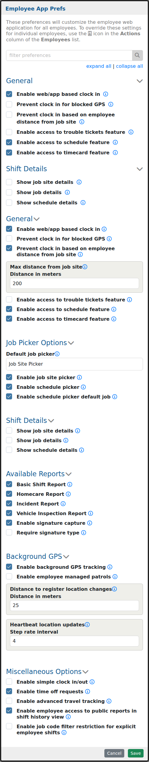 Employee Application dialog example