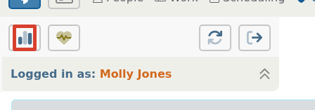 Dashboard button shown in page context